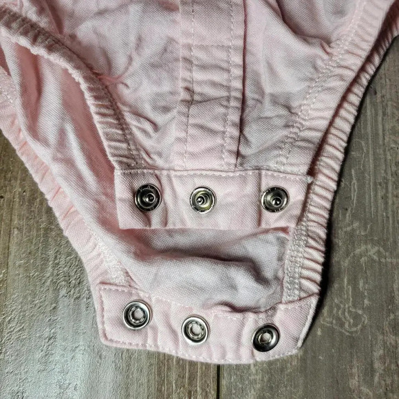 Carter's Pink Size 24m Baby Toddler Boy Button Down Bodysuit 100% Cotton EUC - Picture 5 of 10